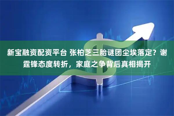 新宝融资配资平台 张柏芝三胎谜团尘埃落定？谢霆锋态度转折，家庭之争背后真相揭开